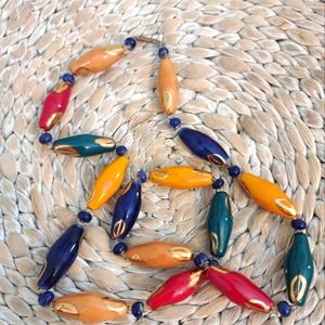 Vintage Art Glass Bead Necklace